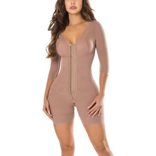 WomenS Three-Breasted Long-Sleeved Crotch Zipper Shaper Lace Shaper Slimming Shorts Bodyshaper Women WomenS Home Wear