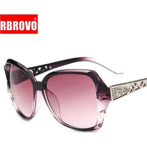 RBROVO 2021 Vintage Big Frame Sunglasses Women Brand Designer Gradient Lens Driving Sun Glasses UV400 Oculos De Sol Feminino