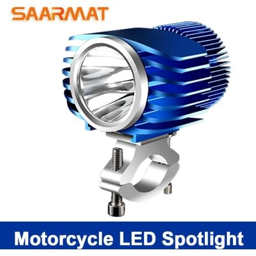 1PC White 18W 2800LM 6000K XHP70 LED Motorcycle Boat Spot Driving Headlight Motorbike Fog Head Light Lamp with Switch 12V-72V