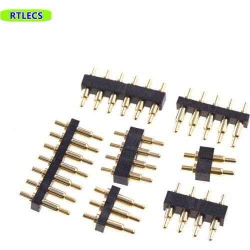 10 pcs Pogo pin connector pogopin Battery spring Loaded Contact DIP needle PCB 2 3 4 5 6 7 Pin 7.0mm Height SIP 2.54mm Pitch