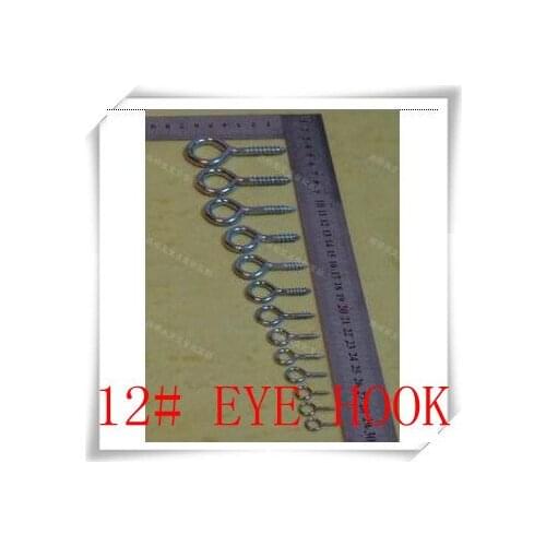 100pcs 6#-20# Steel With White Znic Plated Eye Pins Eyepins Hooks Eyelets Screw Threaded 12# 4.3*21*50