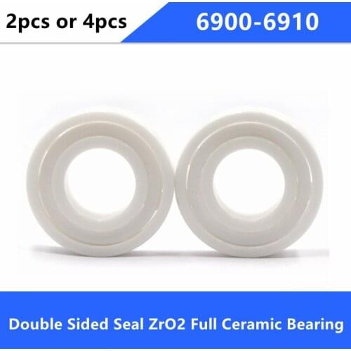 2/4pcs Double sided seal ZrO2 full Ceramic ball bearing 6900 6901 6902 6903 6904 6905 6906 6907 6908 6009 6910 -2RS bearing