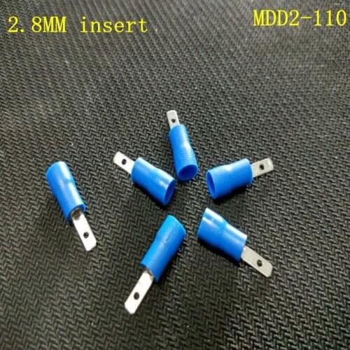 50pcs/lot male head insert 2.8MM pre insulated terminal cold pressing termina MDD2-110