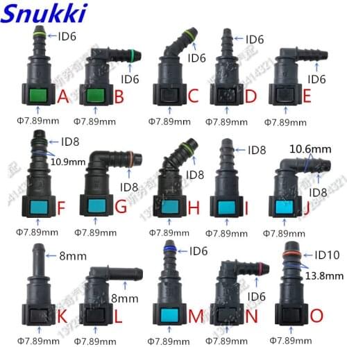 7.89mm 7.89 ID6 auto Fuel line quick connector 180 degree 5/16 SAE fuel pipe fittings gasoline quick connector 20pcs a lot