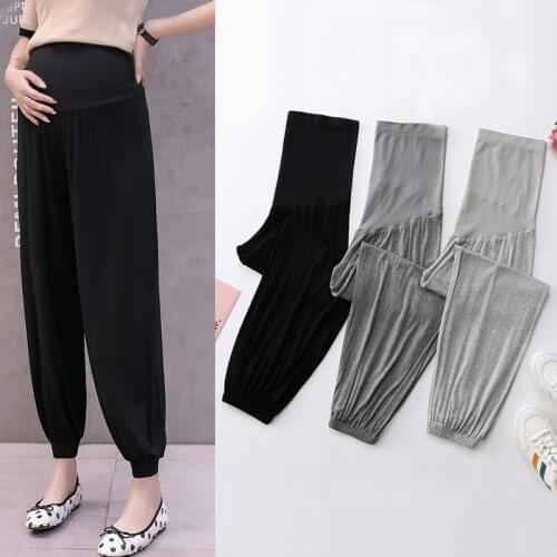 7333# Maternity Pants Summer Modle Plus Size Support Abdomen Elastic Waist Belly Support Pants Maternity Trousers