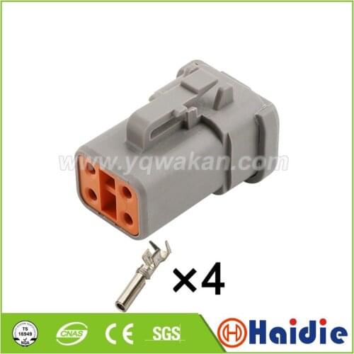 Free shipping 2sets 4pin auto electric houisng waterproof plug plastic wiring cable connector DTP06-4S-E003