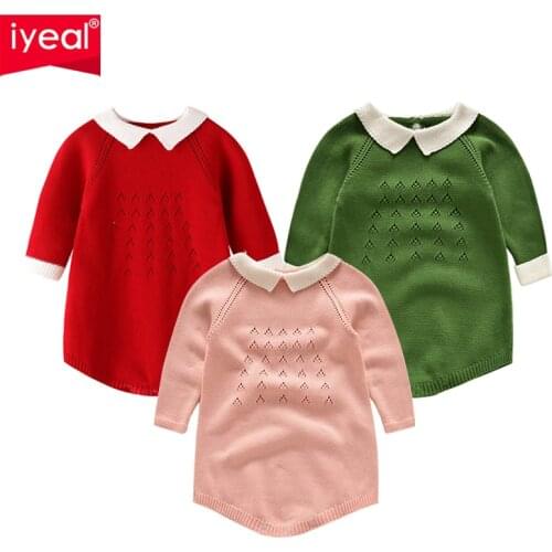 IYEAL Cotton Baby Girl Clothes Solid Color Long Sleeve Bodysuit Newborn Infant Baby Girls Clothes Outfits Body Baby Clothing