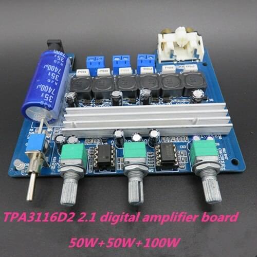 DC10-25V TPA3116D2 + NE5532 50W+ 50W+100W 2.1-channel Subwoofer digital amplifier board