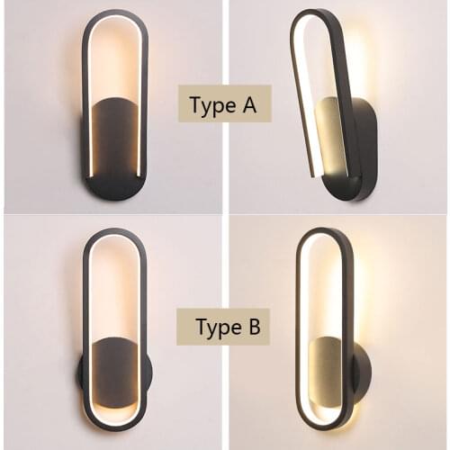 Decoration Modern Led Wall Lamp Black White Sonces Wall Light For Bedroom Living room wall led Lamp Office Room Light 110V 220V