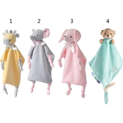 Baby Soother Appease Towel Cute Animal Doll Teether Soother Bib Saliva Towel Infants Comfort Sleeping Nursing Cuddling Toys