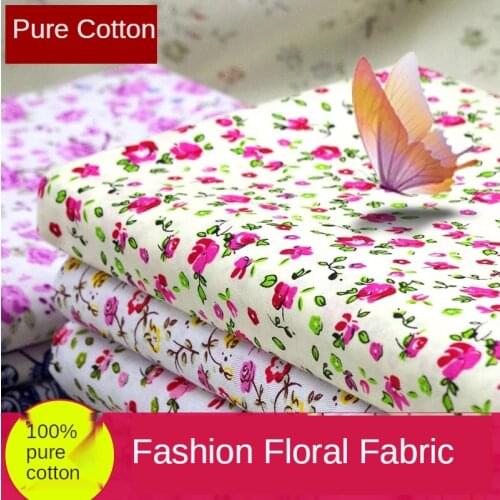 Floral Fabric By The Meter Pure Cotton 100% Kids Twill Dress Skirt Pants Flowers Printed Brocade Fabrics for Sewing Per Meters