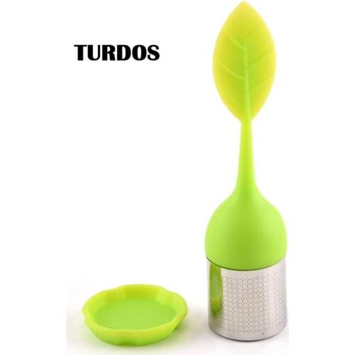 Creative Leaf Umbrella Tea Strainers Food-grade Silicone stainless steel Herbal Tea Infusers Filters Scented Tea Tools