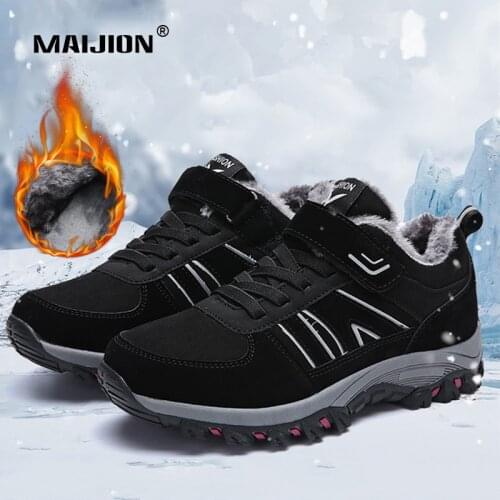 Winter Women Hiking Shoes Plush Men Trekking Sneakers Warm Unisex Mountain Boot Anti-skid Outdoor Sport Climbing Tourism