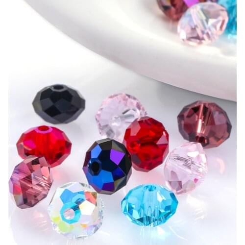 8mm Crystal AB Crystal Glass Beads Loose Spacer Round for Jewelry Making Round Beads Fits for DIY Necklace Bracelet Art Craft