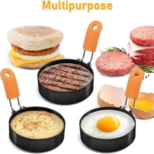 4 Pack Stainless Steel Egg Cooking Rings With Anti-Scald Handle Egg Ring For Frying Eggs Mcmuffins