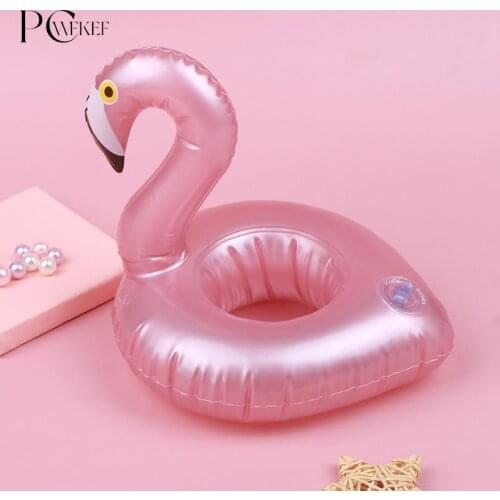 Mini Inflatable Flamingo Pool Float Toys Drink Float Cup Holder Party Toys For Children Boy Gift Toys