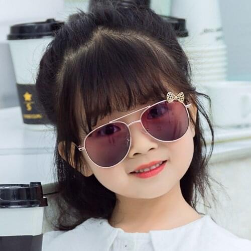 Fashion Girls Bow Sunglasses Metal Frame Kids Glasses Children Outdoor Goggles Party Eyewear Cute Style Sun Glasses kids