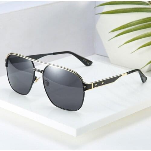2021 New Style Rimless Luxury Square Man Sunglasses Fashion Tide Two-Tone Sunglasses Women Big Box Vintage Glasses Lentes De Sol