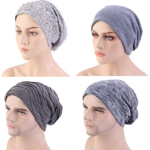 New Muslim Women Elastic Wide Band Turban Stretch Beanie Sleep Chemo Hat Headwear Cap Head Wrap for Cancer Hair Loss Accessories