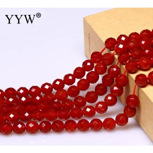 Natural Red Beads Round Spacer Loose Agat Beats 6 8 10 12mm Approx 15.5 Strand For Woman DIY Necklace