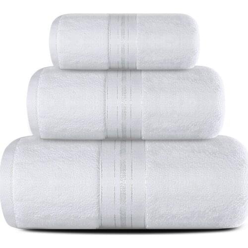 Drop Shipping 100% Cotton Towel Set for Adults Soft Bath Solid Color Face Towel Bathroom Shower Gift for Large Towels 90*180cm