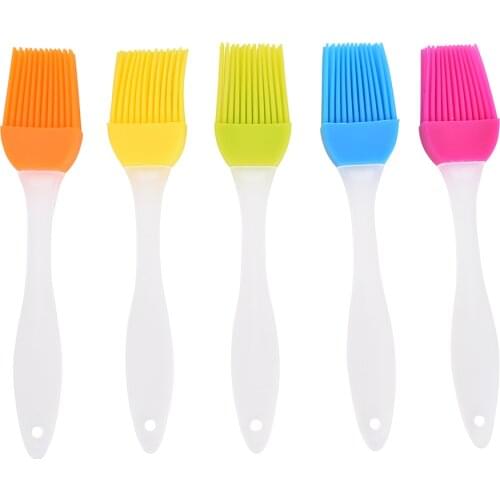 Randome Color Silica Gel Brush High Temperature Baking Barbecue Brush Baking Tool Silica Gel Oil Brush PP Handle 1pcs