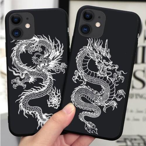 Remazy Fashion Dragon Animal Pattern black Phone Case For iPhone 12 11 XR XS X Max 7 8 6 6S Plus 5 5S SE 2020 Back Cover