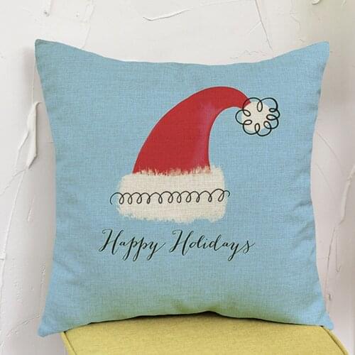 Christmas Decoration Santa Claus Red Hat Christmas Tree Gifts Cushion Throw Pillows New Year Festival Home Decor Sofa Pillowcase
