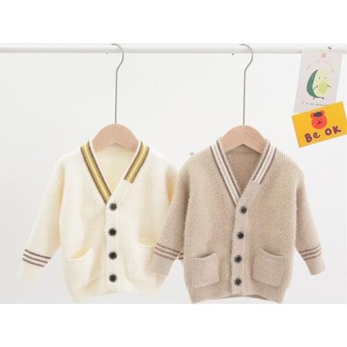 2 3 4 5 Y Baby Boy Sweaters Childrens Sweater Coat Autumn New Arrival Korean Mink Fleece Knit Cardigan For Boys Kids Clothes
