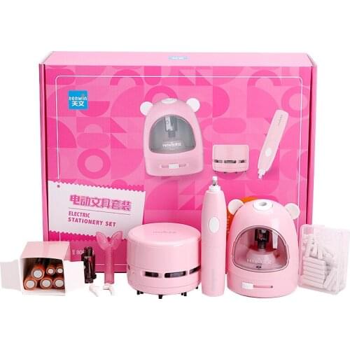 Tenwin Art Sketch Electric Pencil Sharpener Electronic Sharpeners Automatic Vacuum Cleaner Set Stationery Office School Supplies