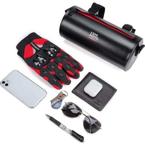 Motorcycle Universal Handlebar Bag Waterproof TPU Multifunction Storage Barrel Bag Bicycle HandleBag For BMW R1200GS For Honda