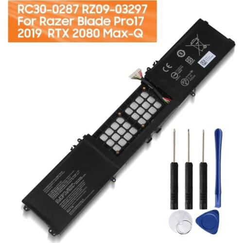 Replacement Laptop Battery RC30-0287 For Razer Blade Pro17 2019 RZ09-03297 RTX 2080 Max-Q Genuine Rechargeable Battery 4583mAh