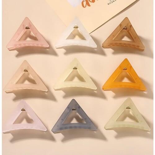 2021 New Fashion Sweet Elegant Candy Color Frosted Gripper Geometry Hairpin Barrette for Women Girl Accessories Headwear