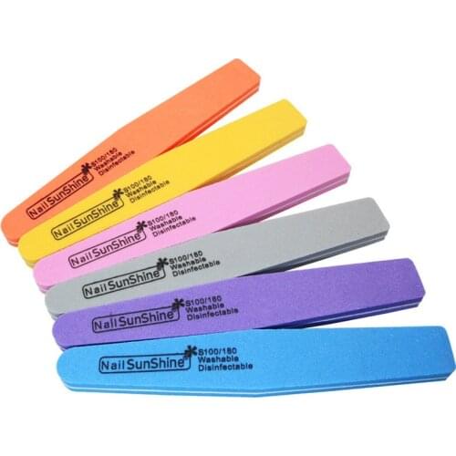 1/6 Pcs Nail Sponge File 100 / 180 Double Side Washing Polishing Strip Manicure File Nail Supplies for Professionals Nail Tools