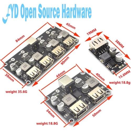 1pcs USB QC3.0 QC2.0 DC-DC Buck Converter Charging Step Down Module 6-32V 9V 12V 24V to Fast Quick Charger Circuit Board 3/5/12V