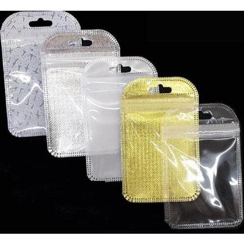 100pcs 8 sizes Clear Mobile phone case zip lock bag self-sealing pocket sock underwear packaging plastic bag