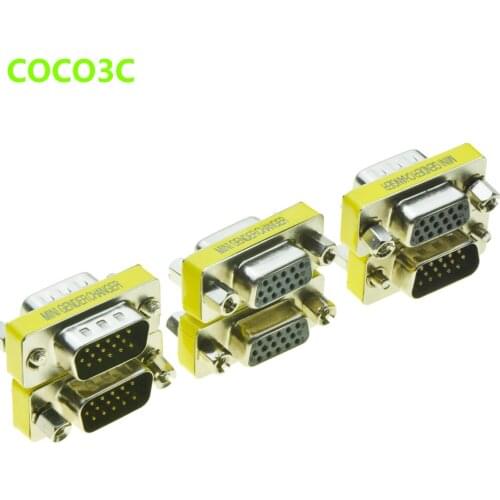 15pin VGA Female To Male Adapter Convertor Monitor DB15 Female to Female VGA RGB HDB Extender Male to Male Connector