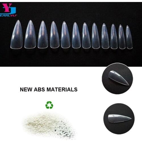500Pcs/Bag Acrylic False Nail Art Long Salon Nail Clear Professional Full Cover Fasle Fingernail Nail Art Full Color Card Polish