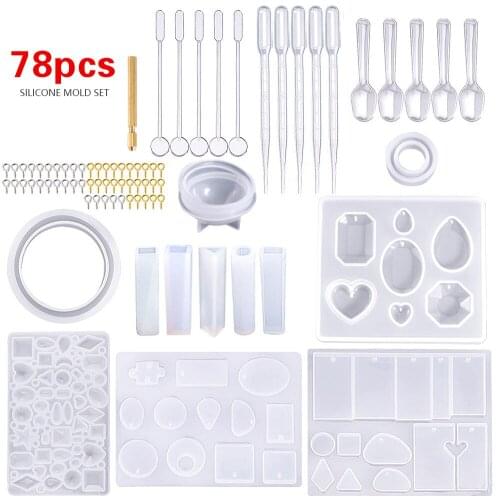 1set Epoxy Resin Molds Jewelry Making Kit Arts and Crafts Supplies Jewelry Storage Office Home Decor Decorations Keychain