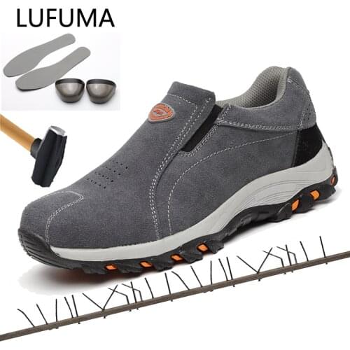 Brand plus size 39-46 steel toecap women men work & safety boots genuine leather steel mid sole man woman shoes RXM103