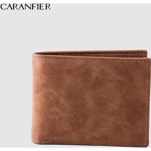 CARANFIER Brand Men Wallets Men Wallet Coin Bag Zipper Small Money Purses Design Dollar Thin Purse Money Clip Wallet clutch male