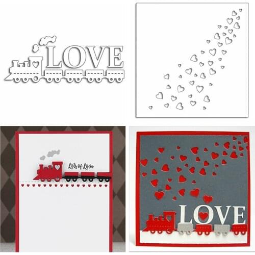 Valentine Heart Train Metal Cutting Dies Stencils For DIY Scrapbooking Decorative Embossing Paper Cards Craft Die Cut Template