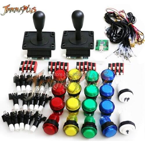 DIY Arcade Game Kit American Style Joystick Zero Delay USB Encoder To PC PS3 Raspberry Pi 12V Illuminated Push Buttons