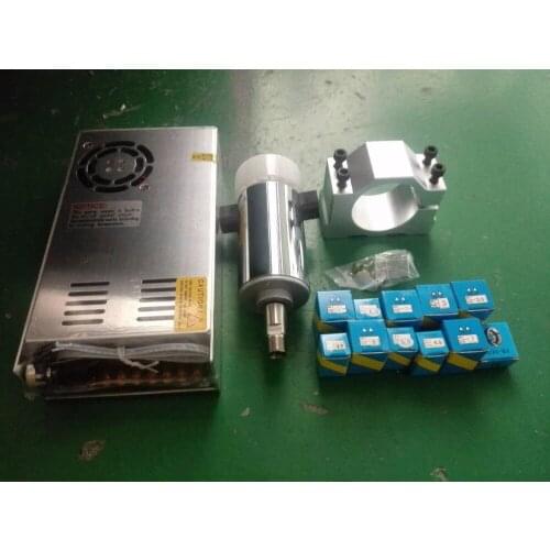 300W Air Cooling Spindle Motor Power Governor+Mount Bracket+12PCS Collets 9000R/Min DC48V 6A For CNC Carving Milling Machine