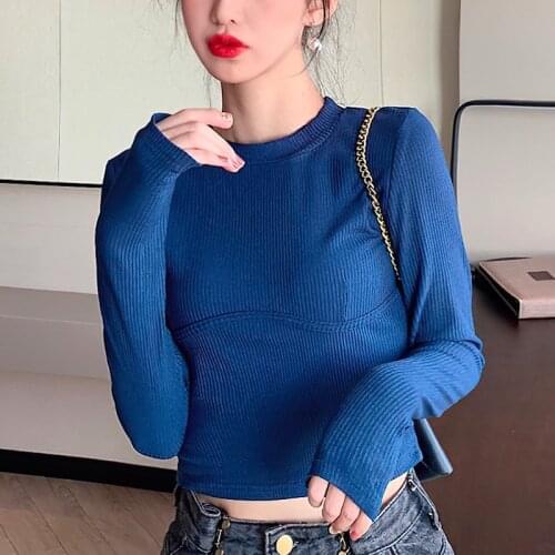 Harteen Summer Knitted Short Sleeve Tshirts Women Clothing 2021 Fashion Casual Solid Tee Shirt Femme Top Basic Cotton T-Shirt