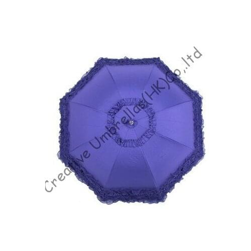 Arched women umbrellas,8k ribs,three fold black coating umbrellas,windproof,border lacing,fashional bag parasol,UV protect