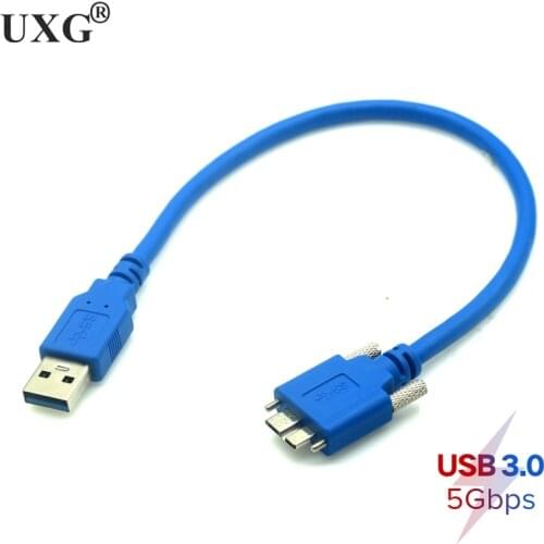 USB 3.0 A type Male To Micro B Male extension Camera Cable USB3.0 AM/MicroB cord 1M 1.5M 2M 3M 5M with Locking Screws