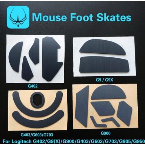 Hotline Mouse Skates for Logitech G403 G603 G703 G402 wireless G502 G602 G9X G900 G903 Gaming Mouse 0.6MM replacement foot pad