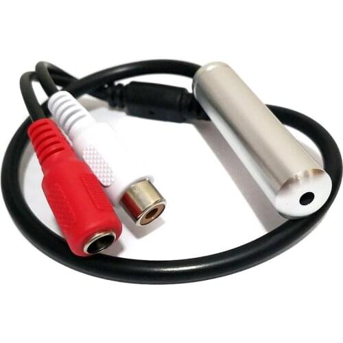 CCTV Mic for sound record with dc & av port Wide Range High Sensitive Metal audio CCTV Microphone Device For Security CCTV DVR P