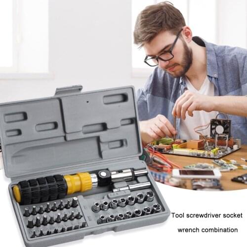 41Pcs/Sets Magnetic Socket Wrench Screwdriver Set Multifunction Screwdriver Precision Bit Combined Sleeve Service for Home